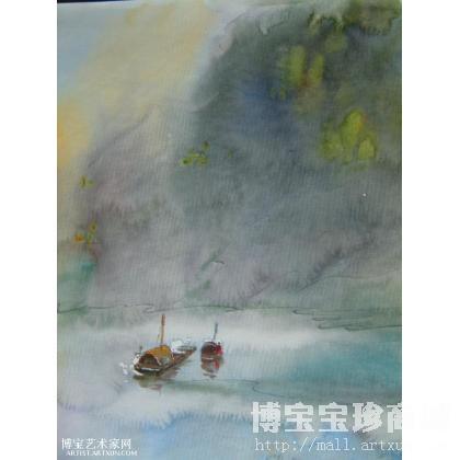 李晓明水墨 晨晖 类别: 水粉画|水彩画