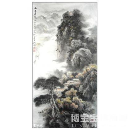 山寺晴岚 山水画 周德仕作品 类别: 国画山水作品